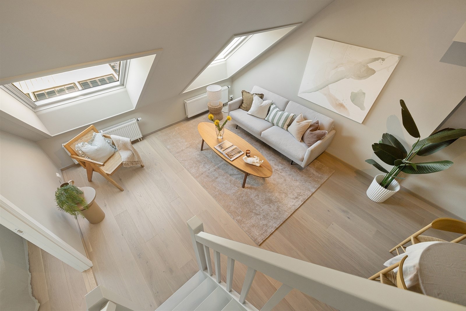 Gulvarealet er oppmålt til 74 kvm. Galleribilde