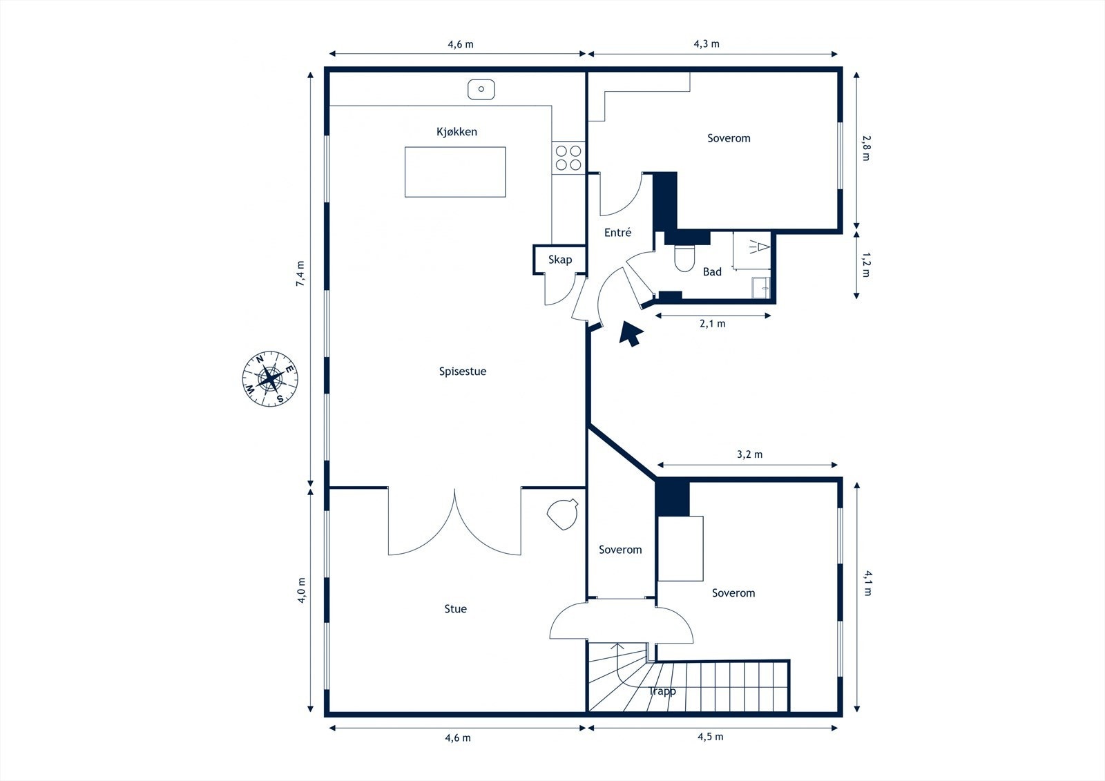 Plantegning 1. etasje Galleribilde