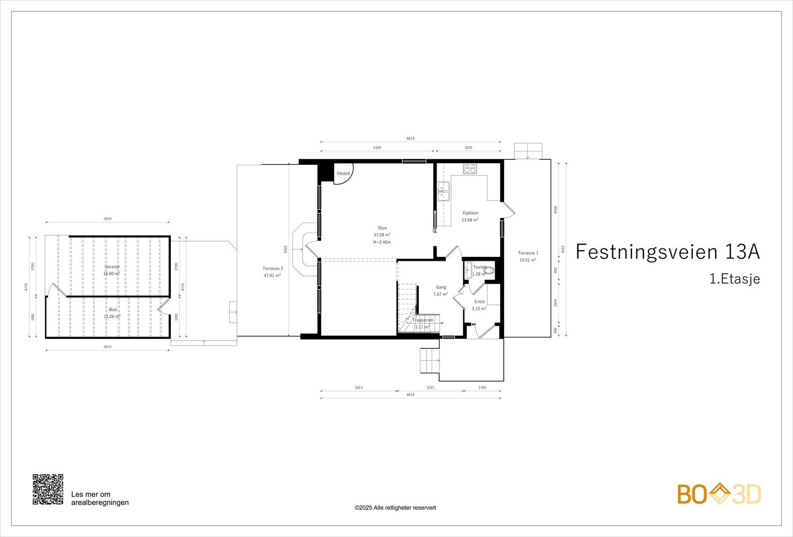 1. Etasje - plantegning. Galleribilde
