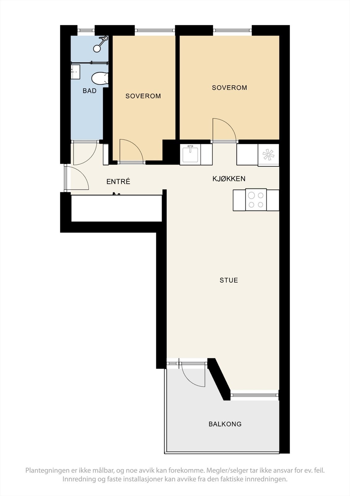 Gjennomgående planløsning med gode luftemuligheter og supre lysforhold Galleribilde