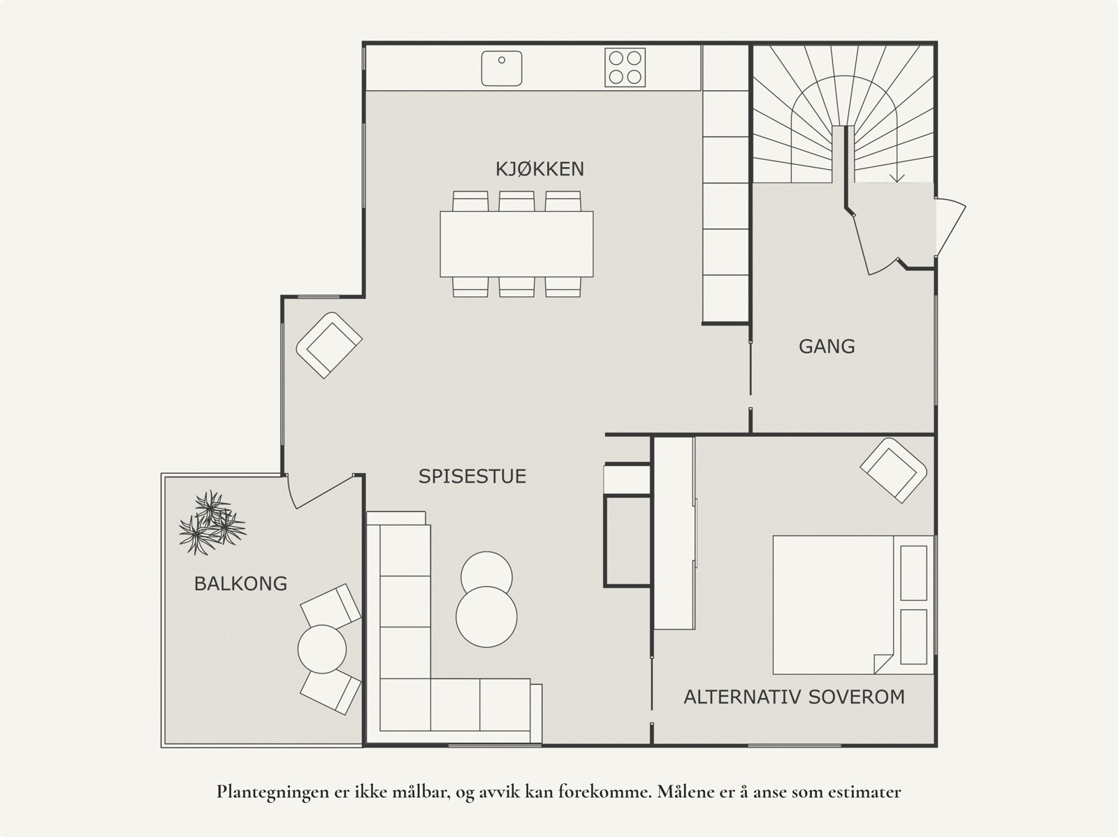 Alternativ plantegning med 4 soverom. Galleribilde