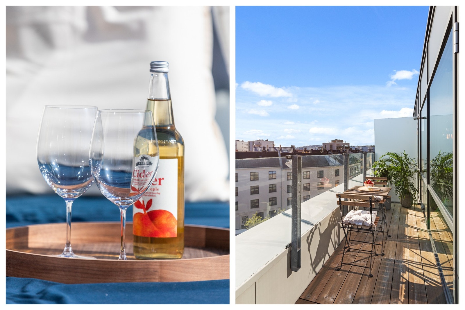 Terrassen har plassbygget daybed i den ene enden og god plass sittegruppe og grill i den andre. Galleribilde