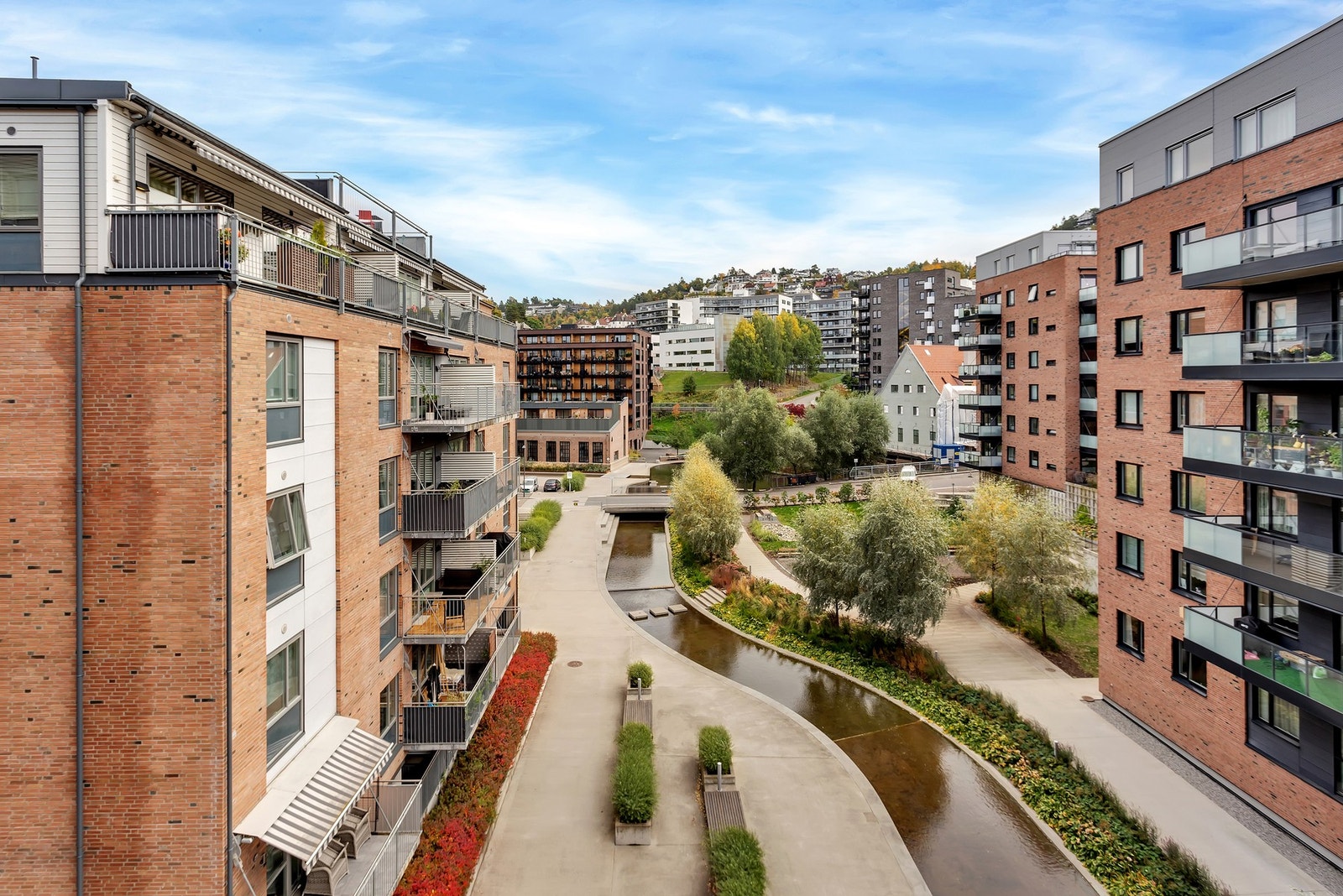 Kværnerbyen har blitt transformert fra en gammel industritomt til et boligområde med ca. 1 800 boliger. Galleribilde