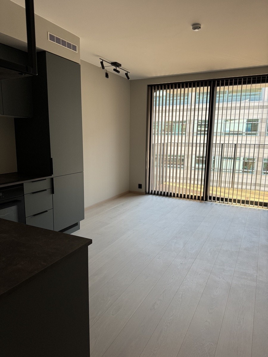 Stue og kjøkken mot balkong Galleribilde