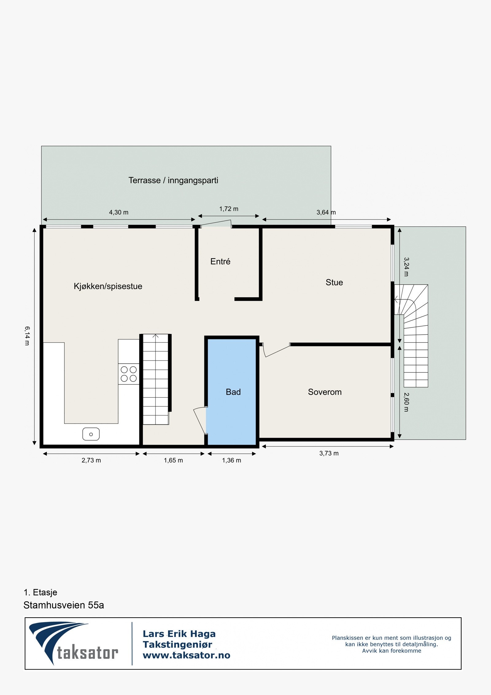 Plantegning - hovedetasje. Galleribilde
