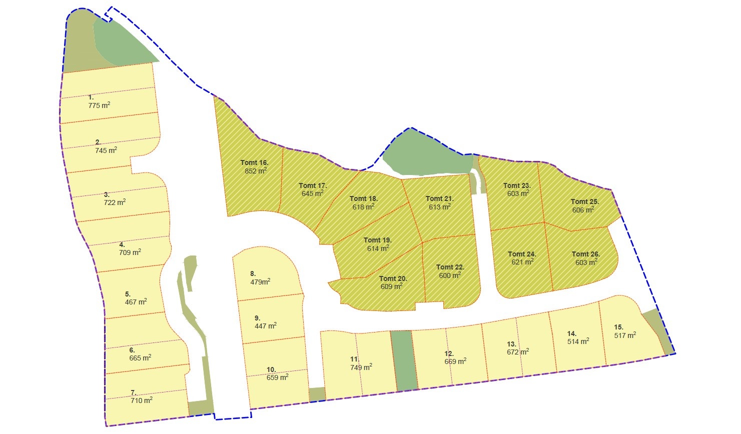 Salgstrinn 2 omhandler selvbyggertomtene 16-20. Galleribilde