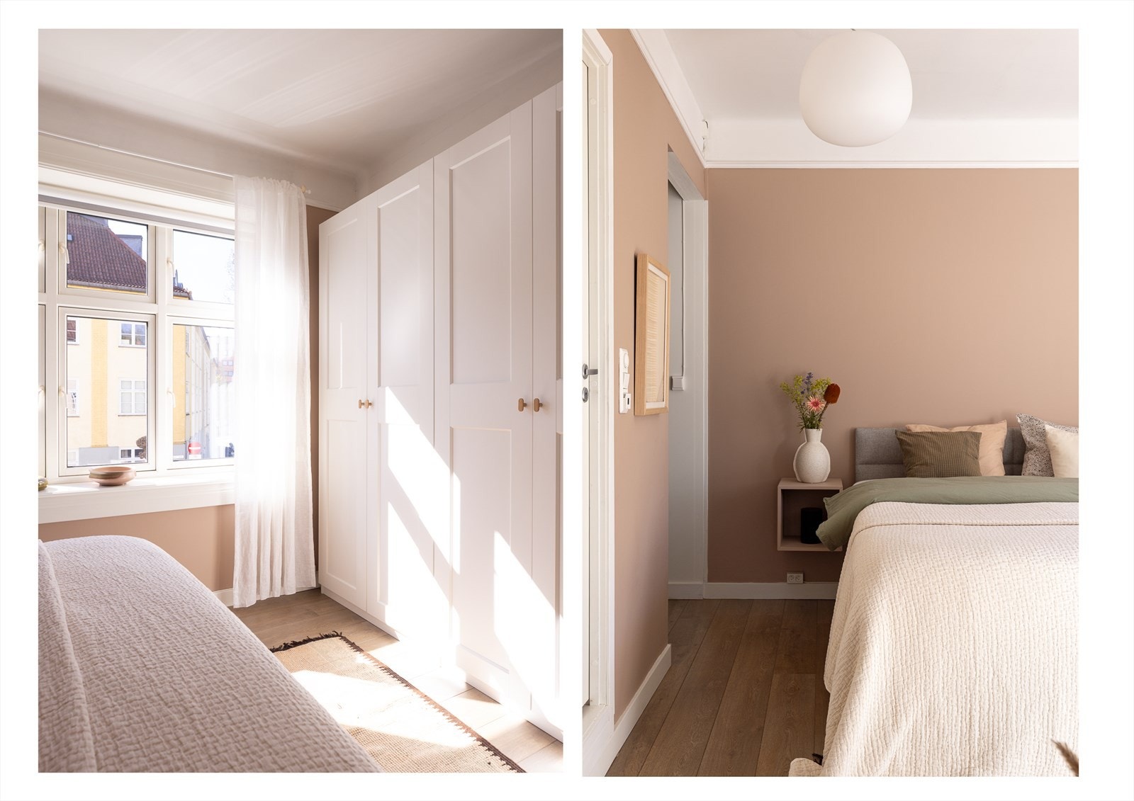 I tillegg til å ha plass til garderobeskap, har soverommet et lite walk-in-closet. Galleribilde