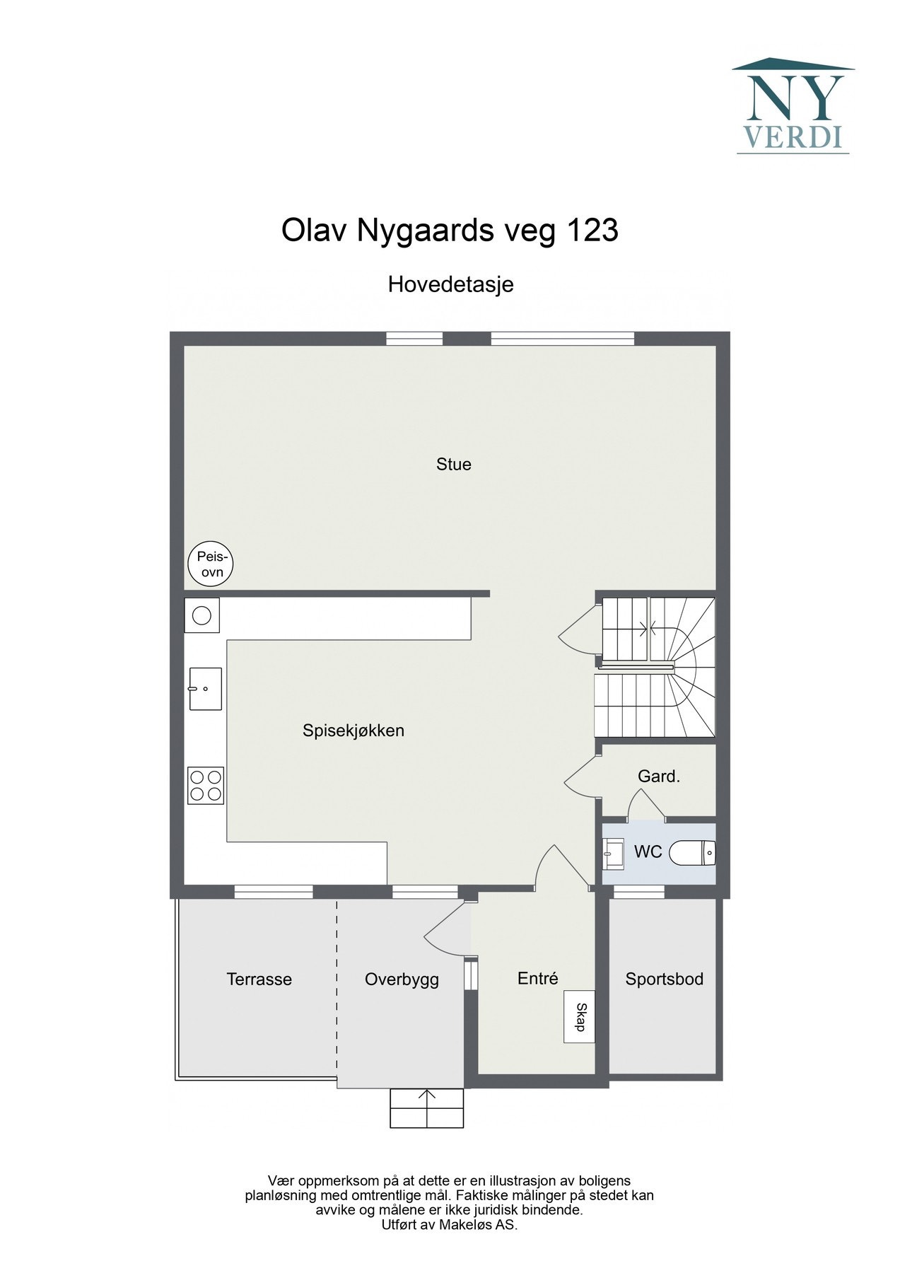 Plantegning hovedetasje Galleribilde
