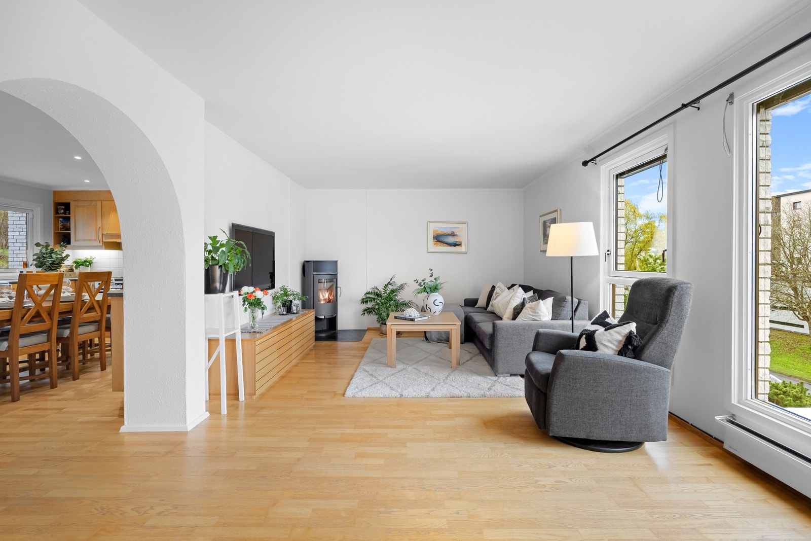 Planløsningen er laget for en sosial atmosfære, samtidig som man tydelig ser et skille mellom sonene. Galleribilde