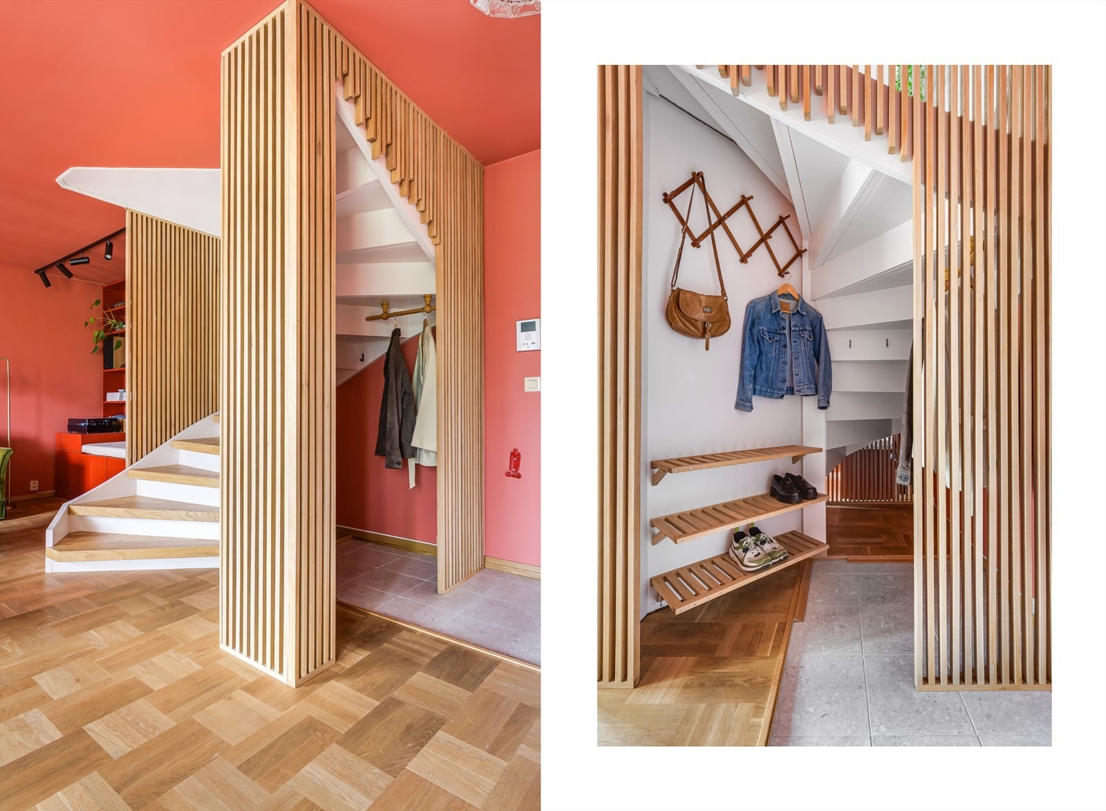 Trappen og oppbevaringsarealet under gir et kult uttrykk og er samtidig svært praktisk. Galleribilde