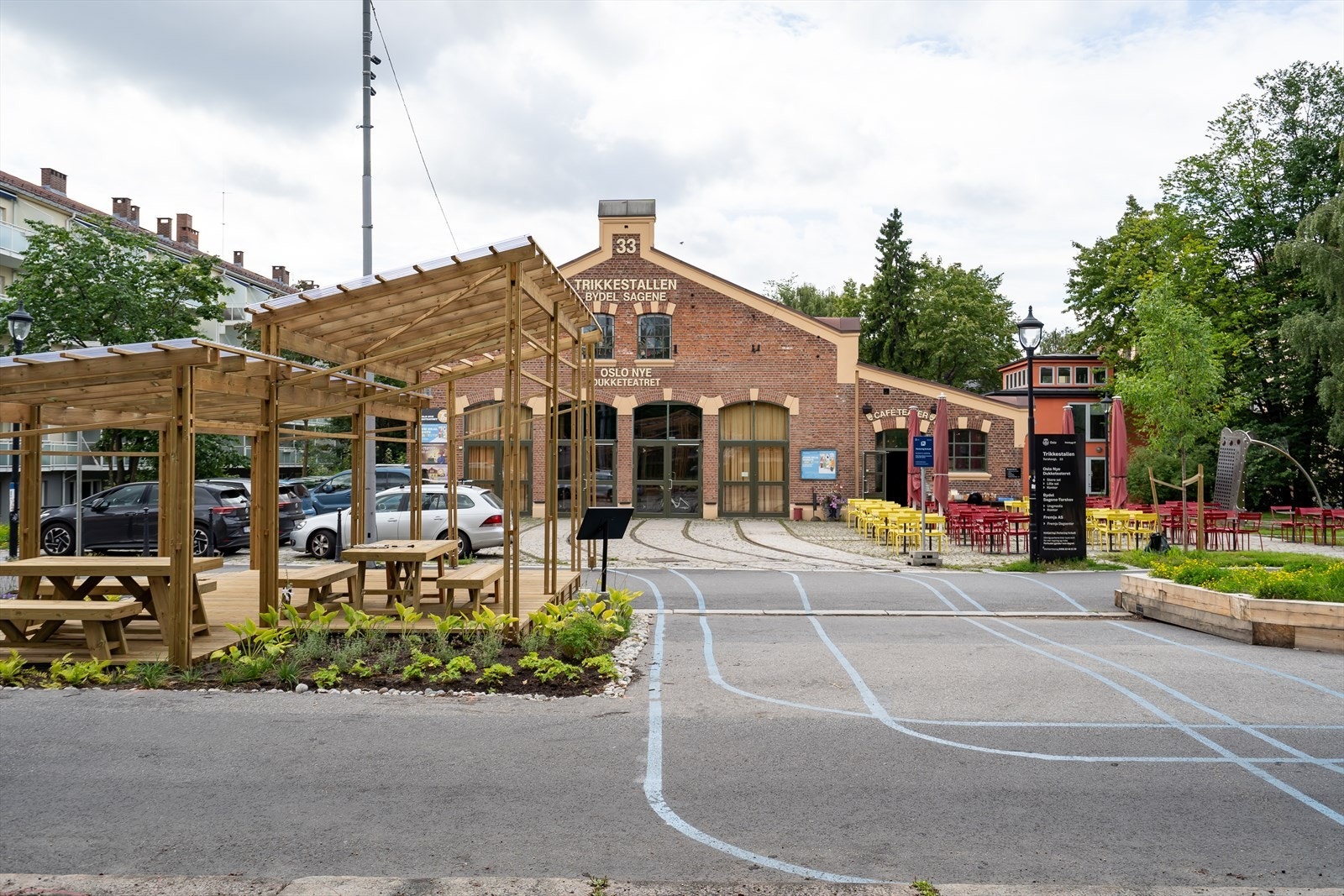 I umiddelbar nærhet, finner du trikkestallen. Her kan du nyte fine sommerdager. Galleribilde