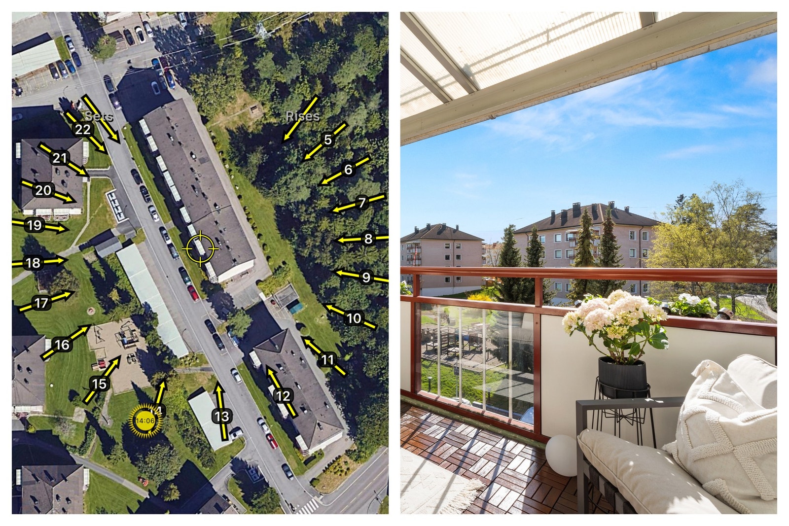 Balkongen er sydvestvendt og har meget gode solforhold. Galleribilde