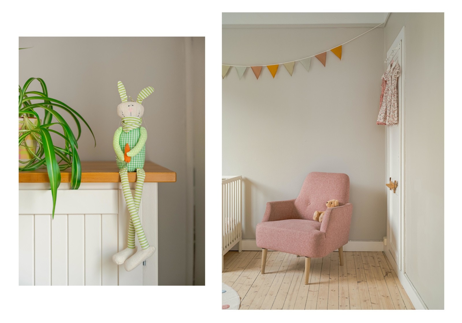 Fra stuen finner vi inngangen til det minste soverommet, som også har huset familiens minste medlem. Galleribilde