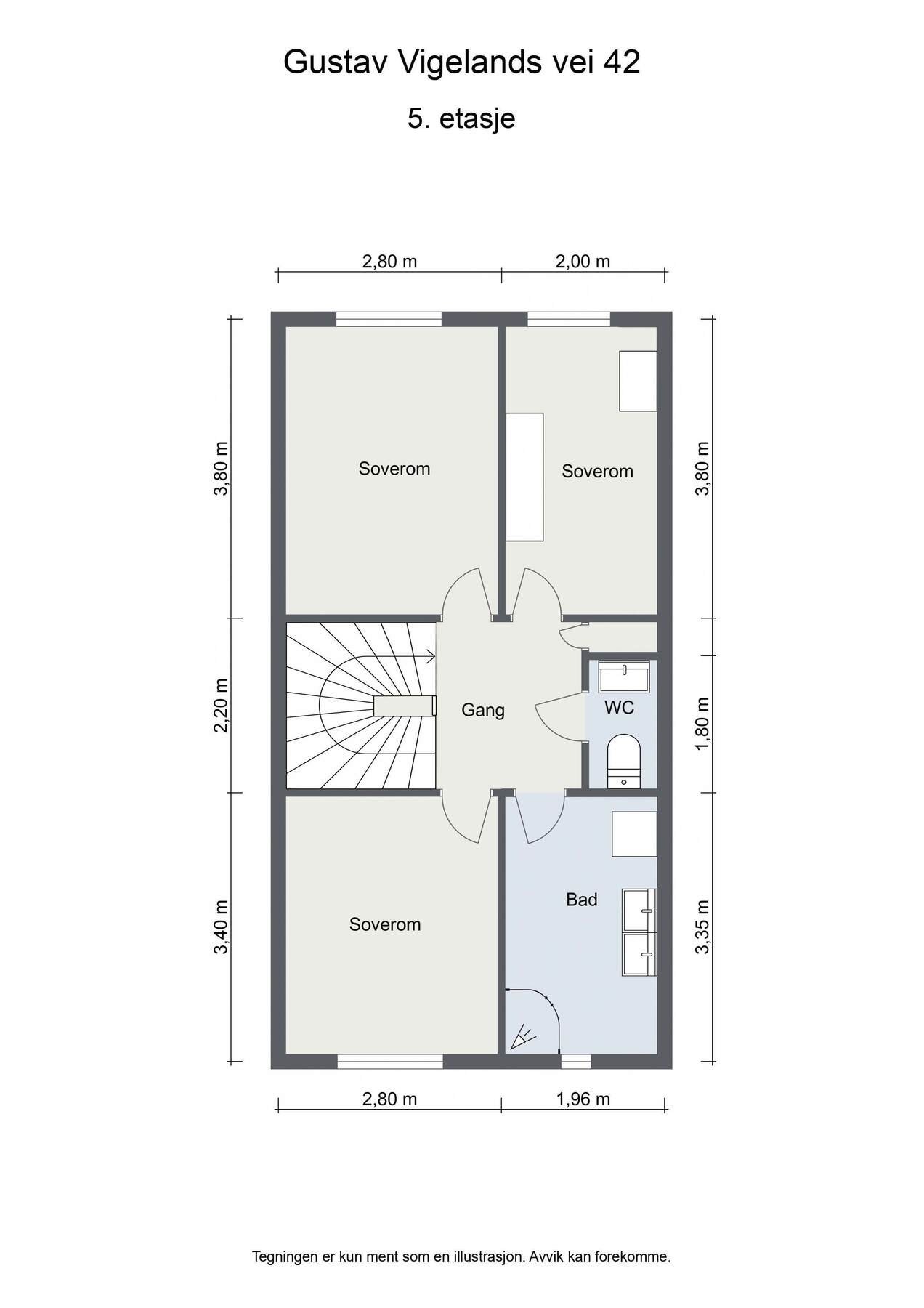 Planskisse 5. etasje Galleribilde