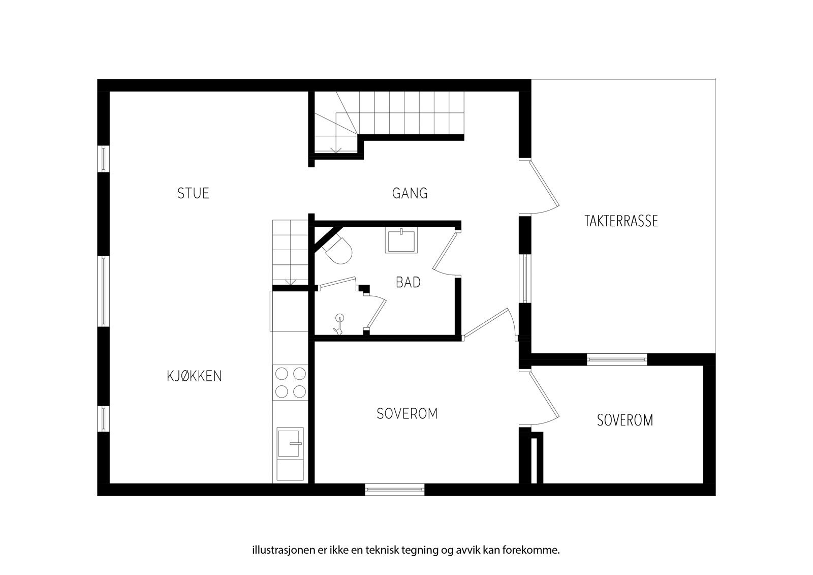 Plantegning hovedetasje. Galleribilde