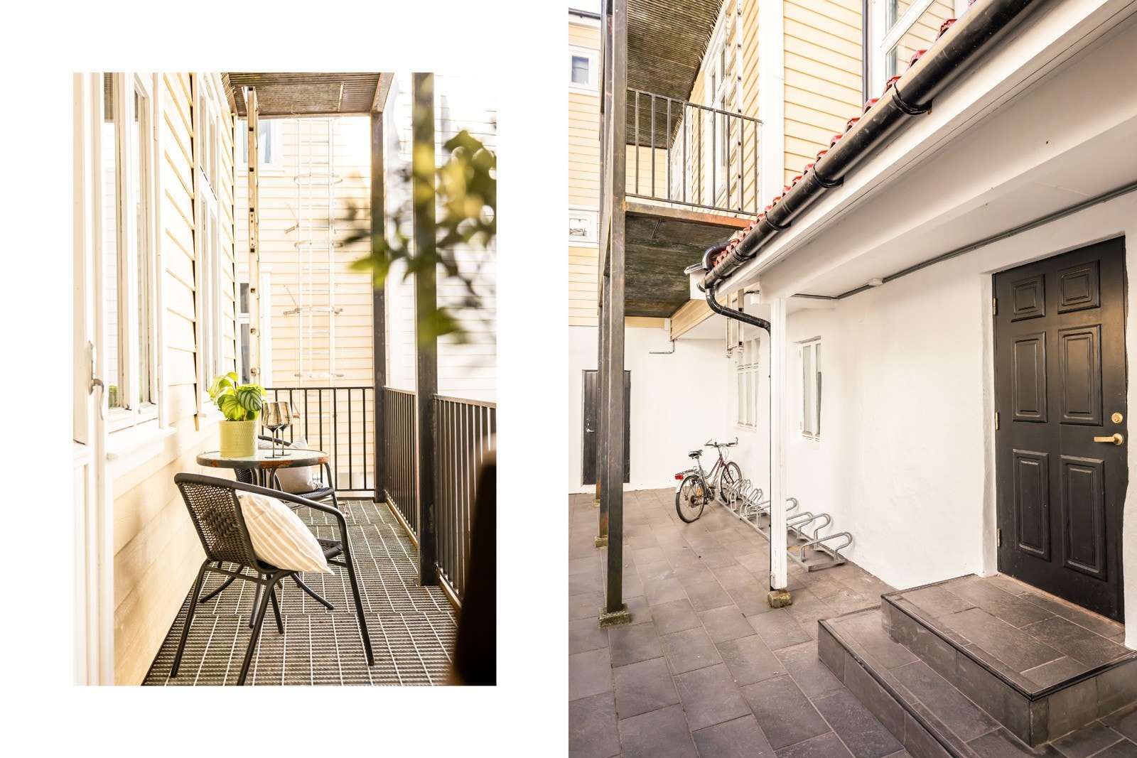 Veranda vendt inn mot den rolige bakgården. Galleribilde