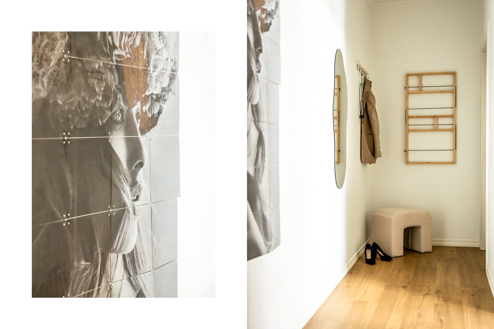 Gangen er lang og gir plass til ulikt klesoppheng eller kommodeløsninger. Galleribilde