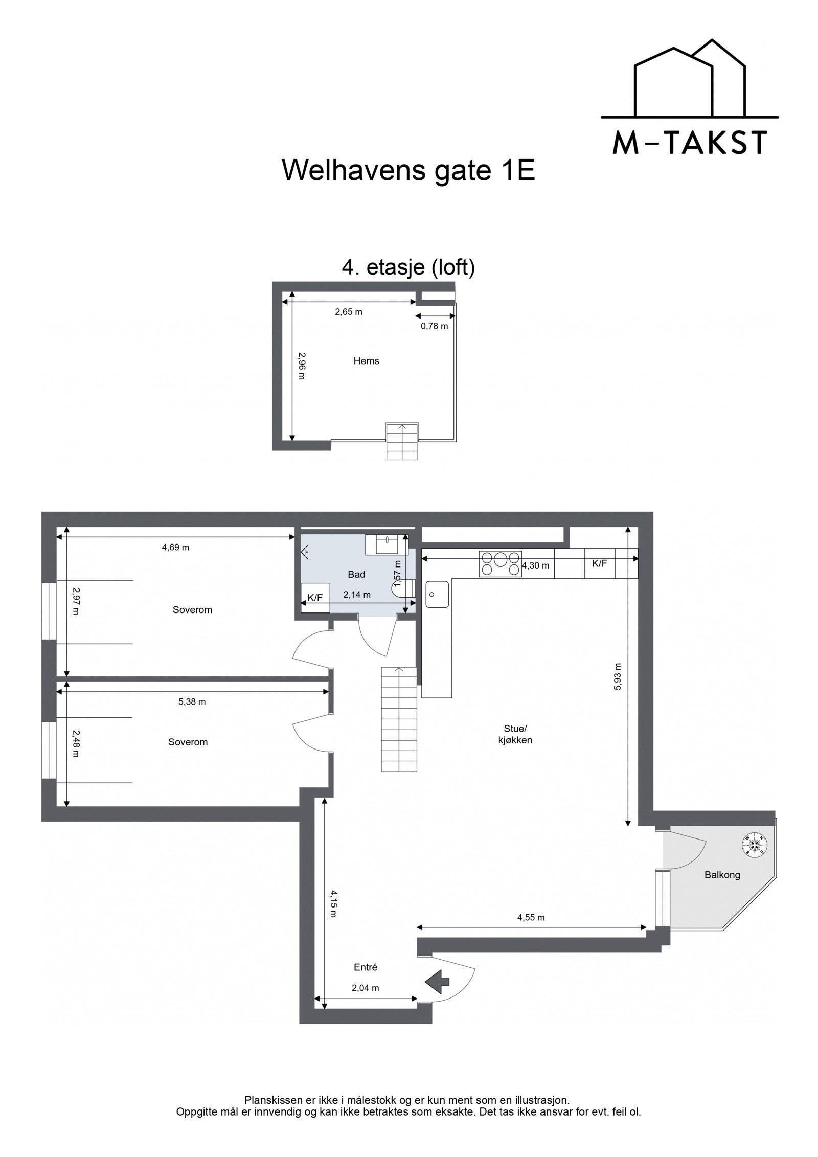 Welhavens gate 1E - 4. etasje (loft) Galleribilde