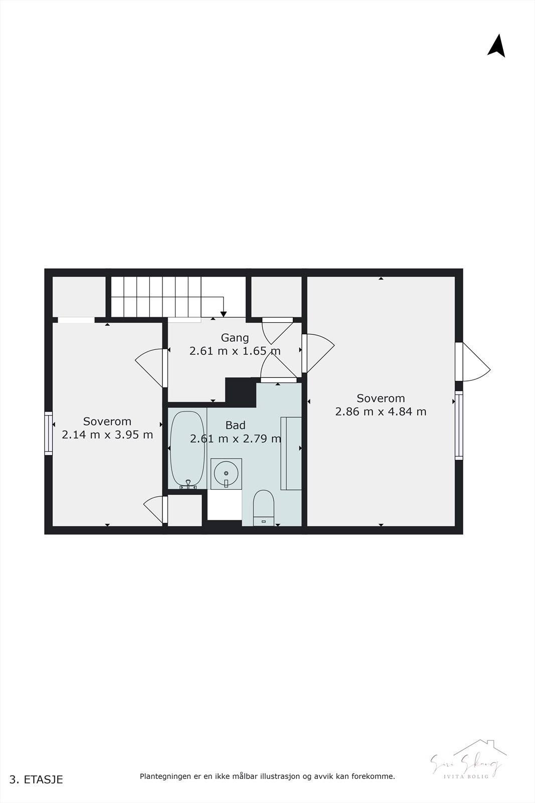 Plantegning i 2D av loftet. Galleribilde