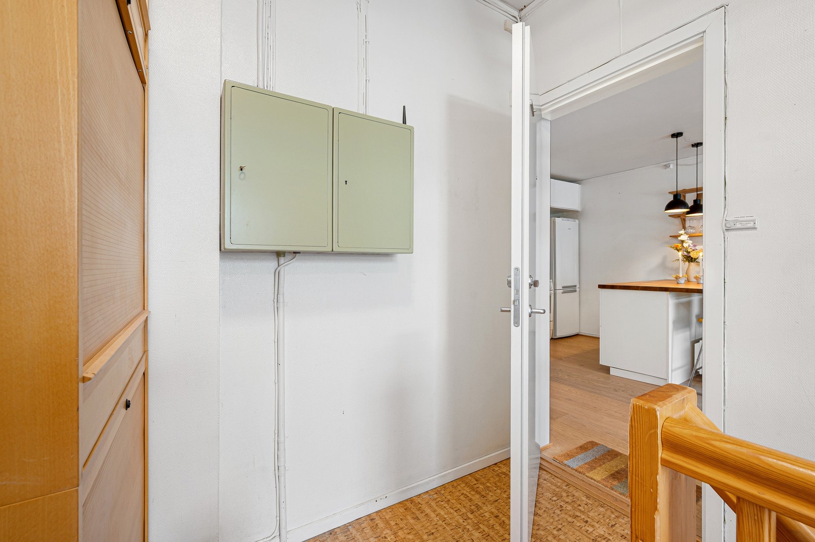 Felles trappeoppgang hvor sikringsskapet står plassert. Galleribilde