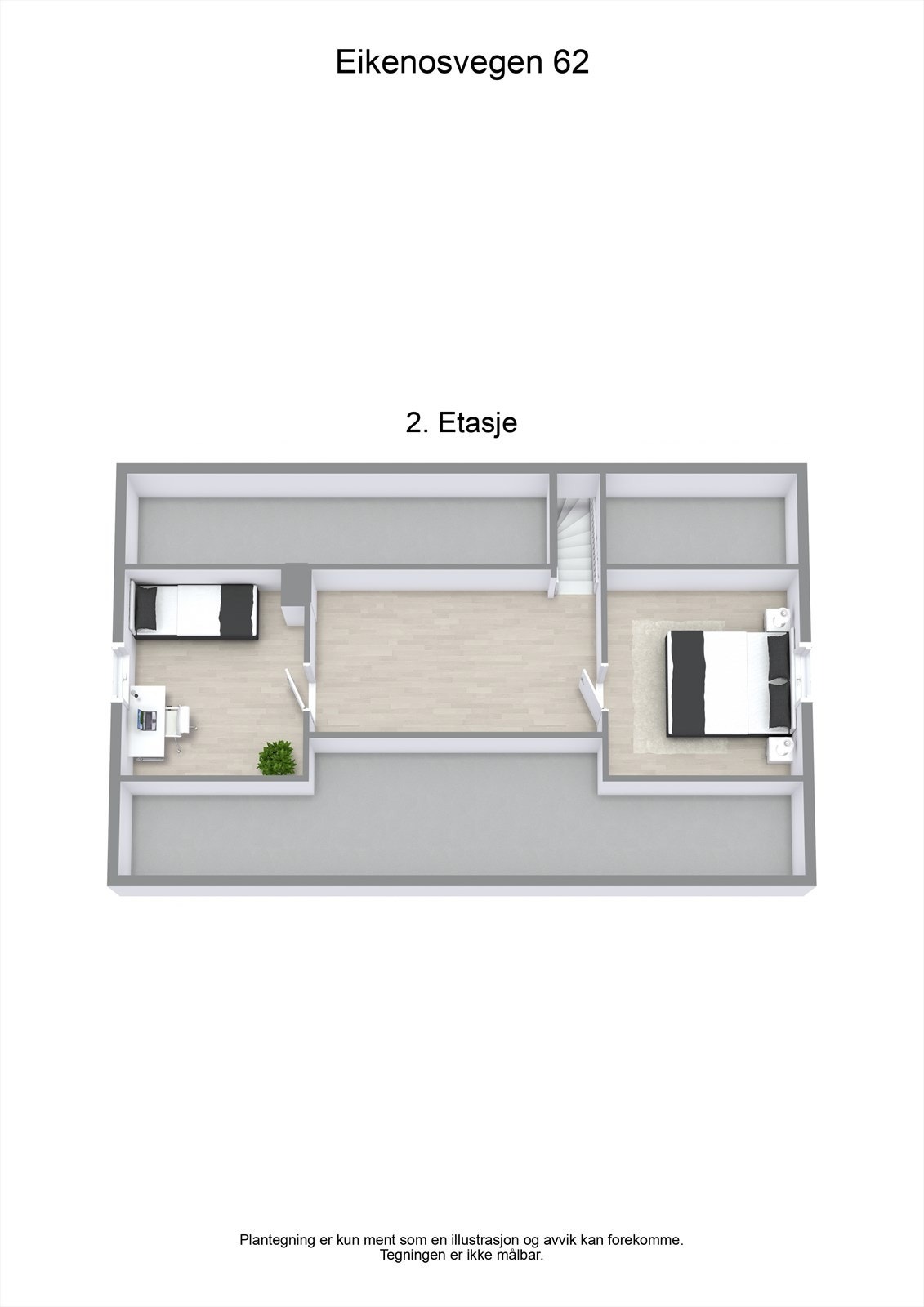 Plantegning loftsetasje. Galleribilde