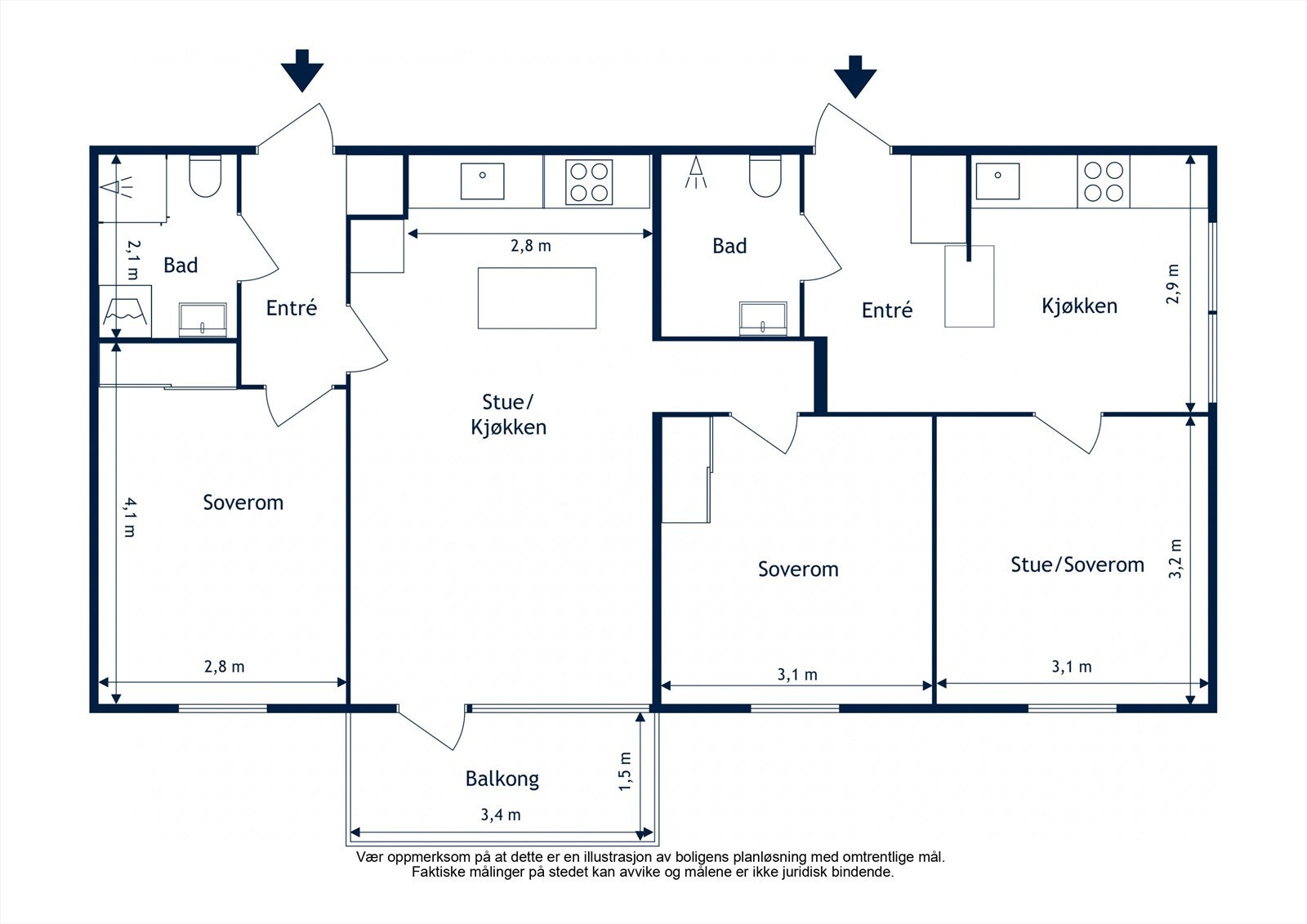 Plantegning 6. etasje med heisadkomst Galleribilde