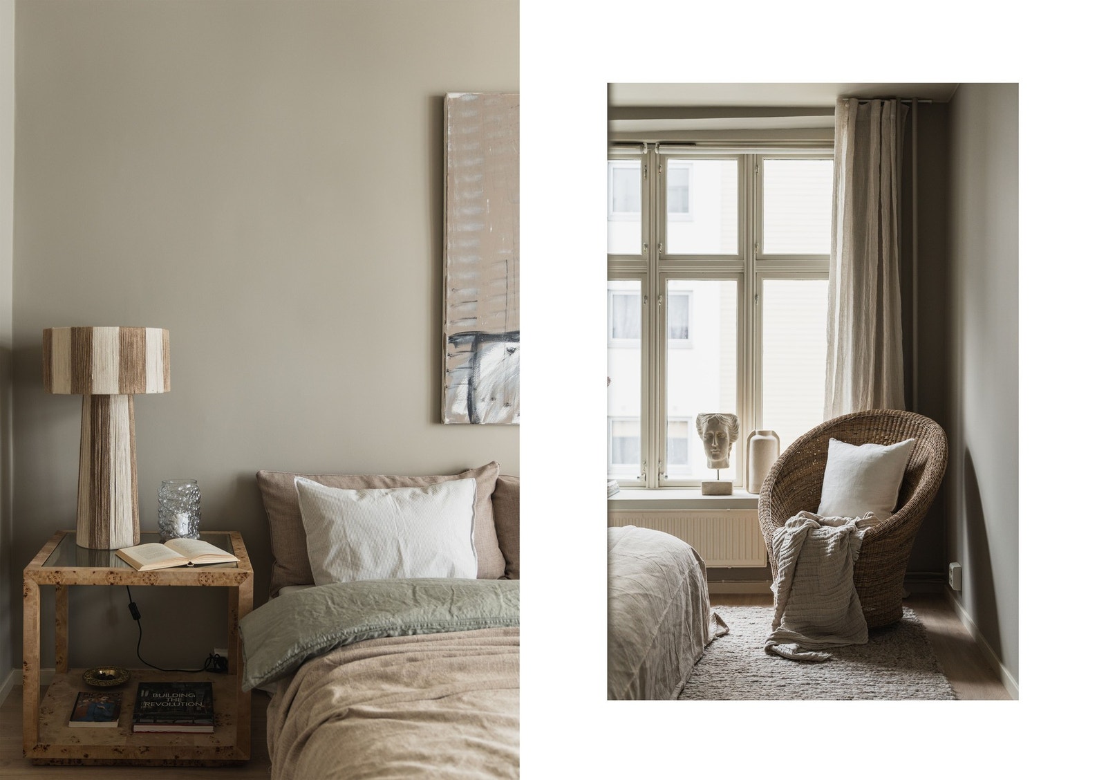 Soverommene har dype vinduskarmer som gir både sjarm og plass til dekor eller bøker. Galleribilde