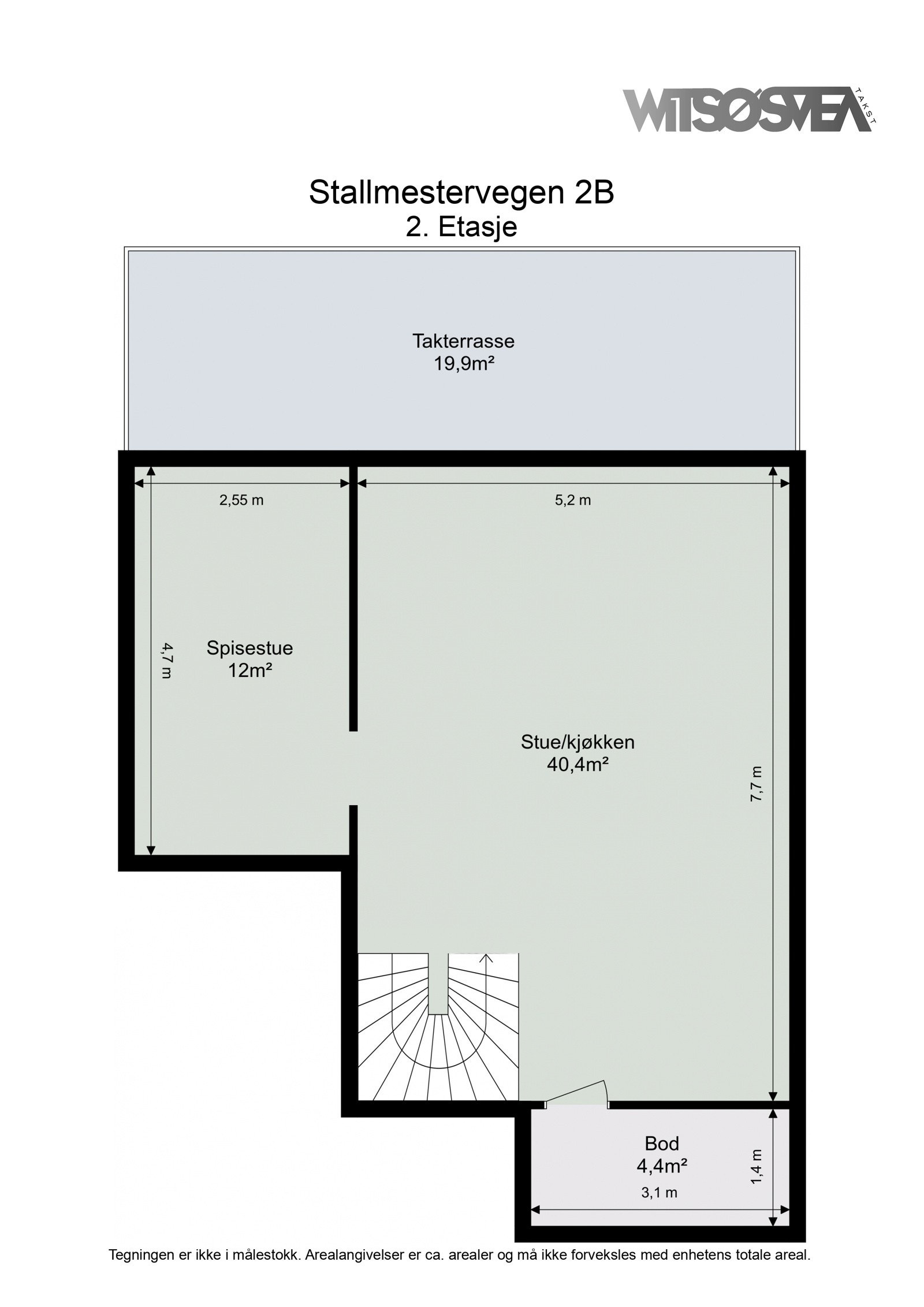 Planskisse av 2. etasje fra takstmann Galleribilde