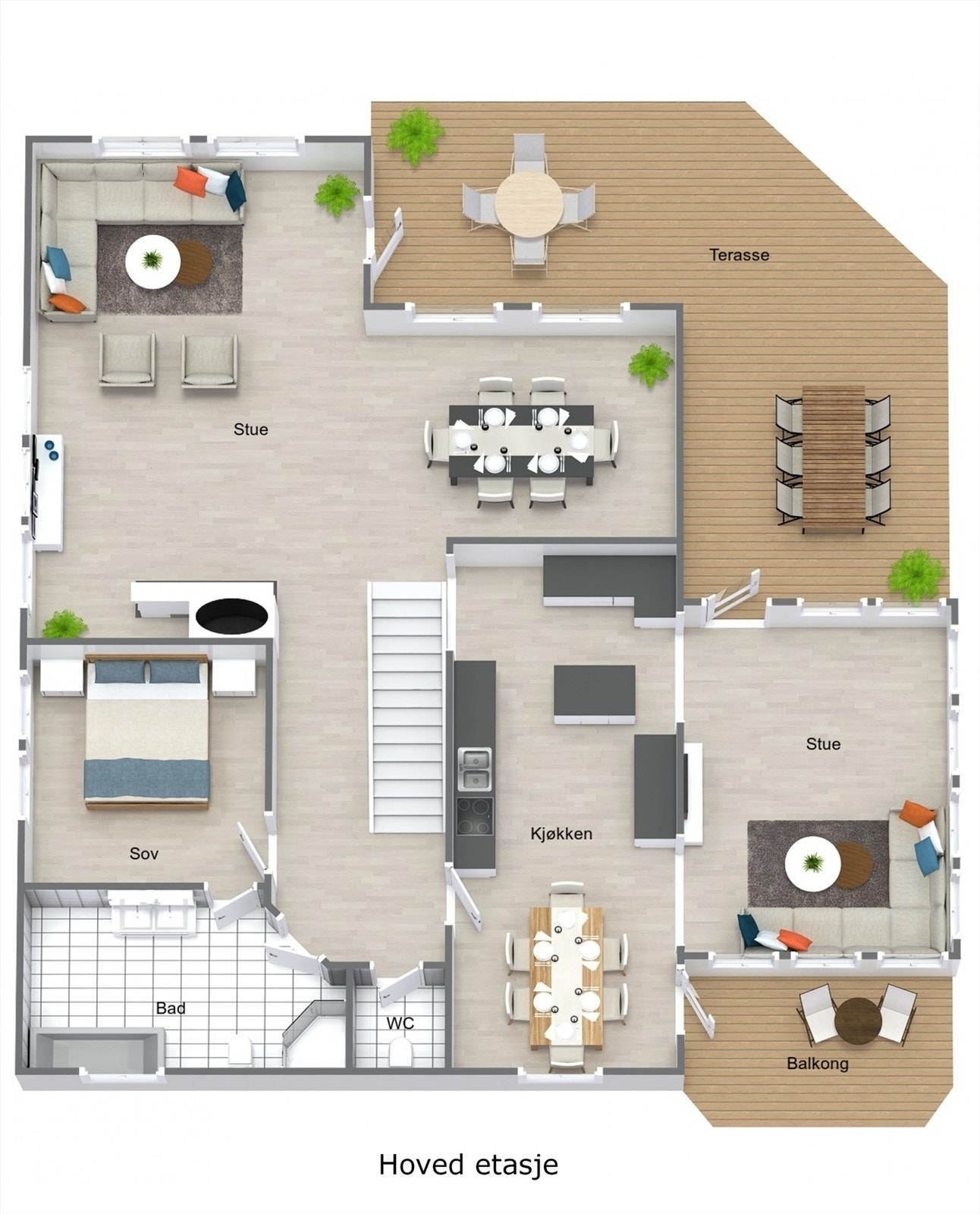 Plantegning hovedetasje Galleribilde