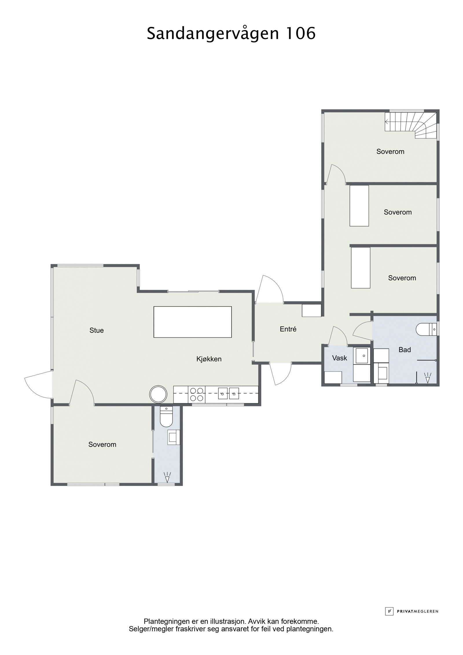 Floorplan letterhead - Sandangervågen 106 - 1. Etasje - 2D Floor Plan Galleribilde