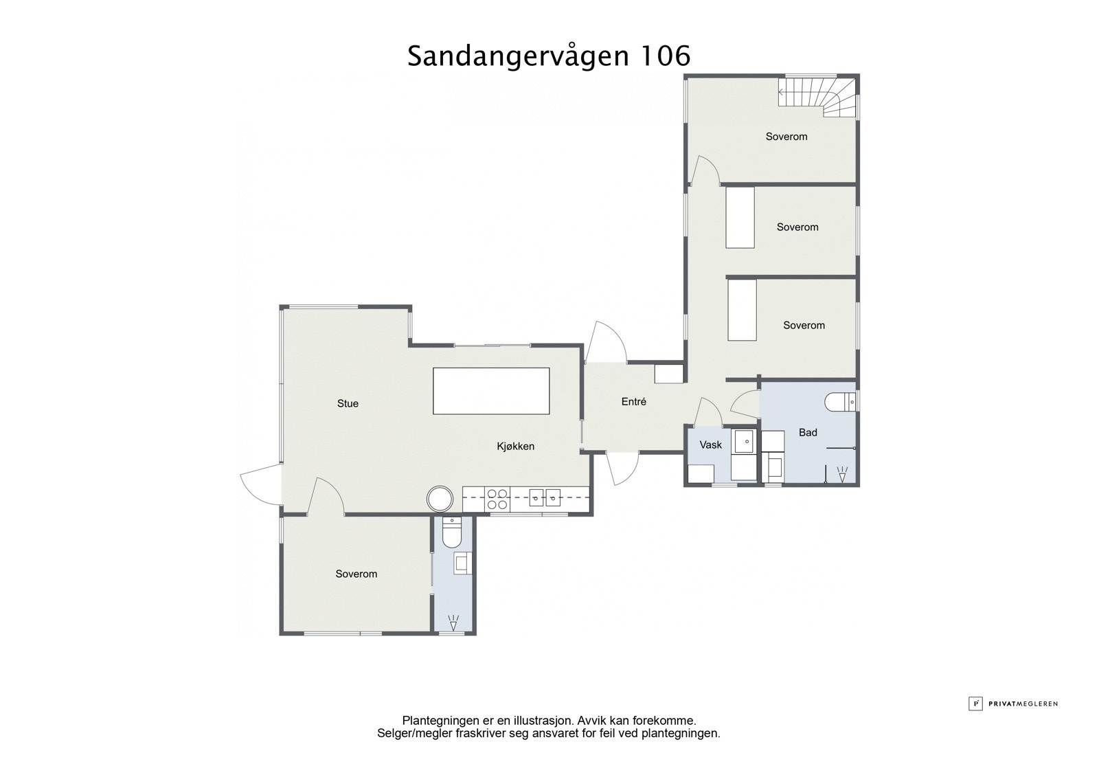 Floorplan letterhead - Sandangervågen 106 - 1. Etasje - 2D Floor Plan-2 Galleribilde