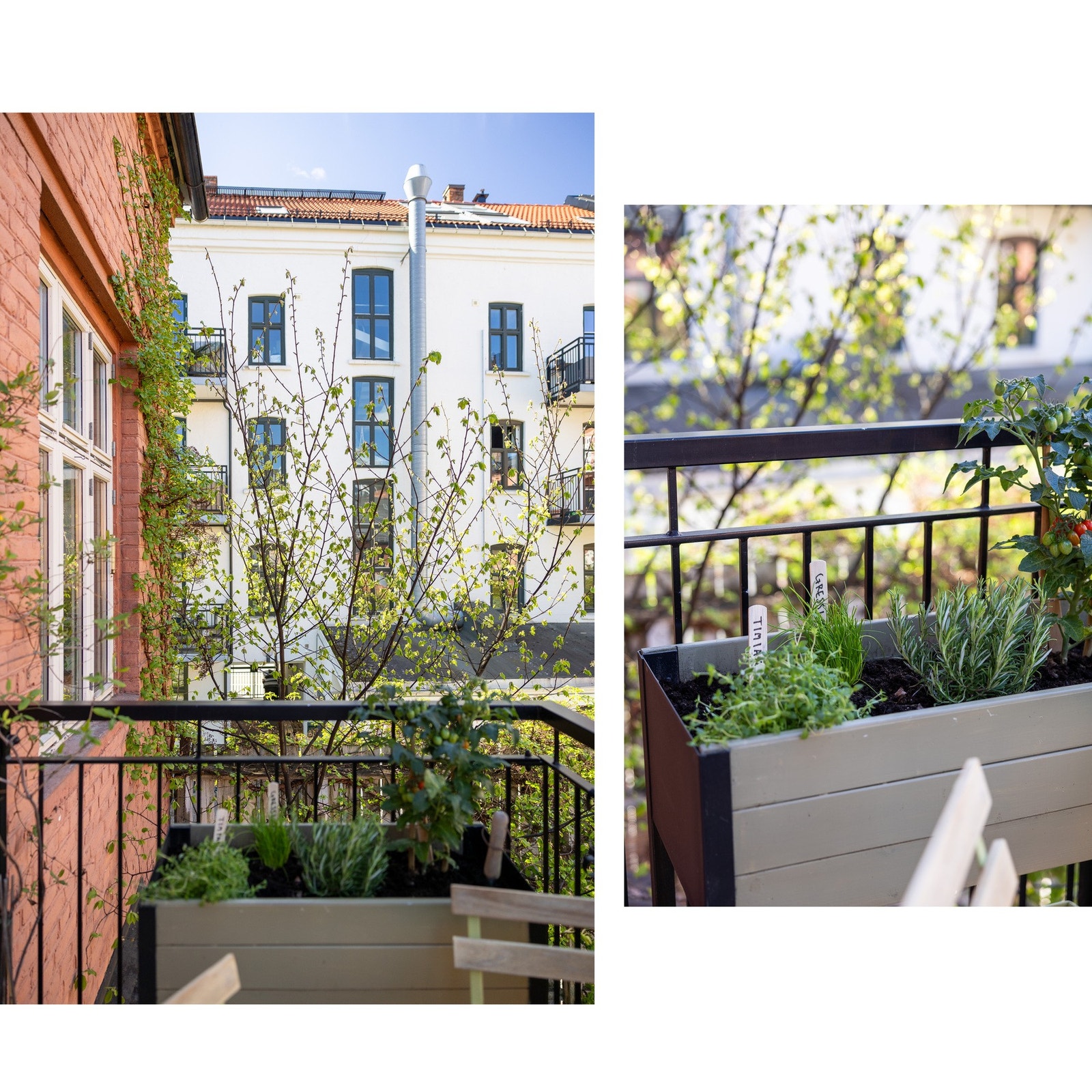 Balkongen har hyggelig utsikt mot bakgården. Galleribilde