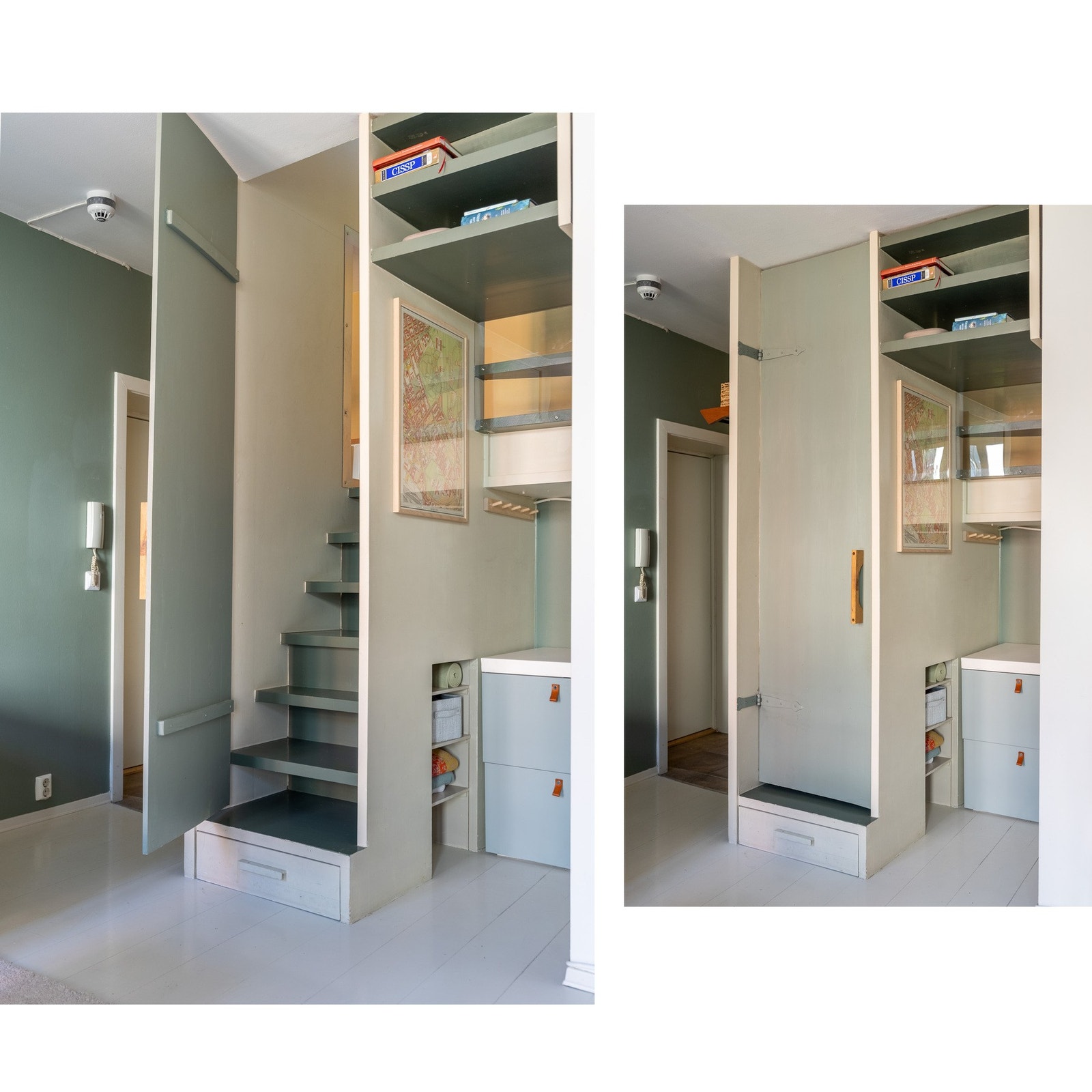 Fra stuen er det trappeløp opp til loft. Galleribilde