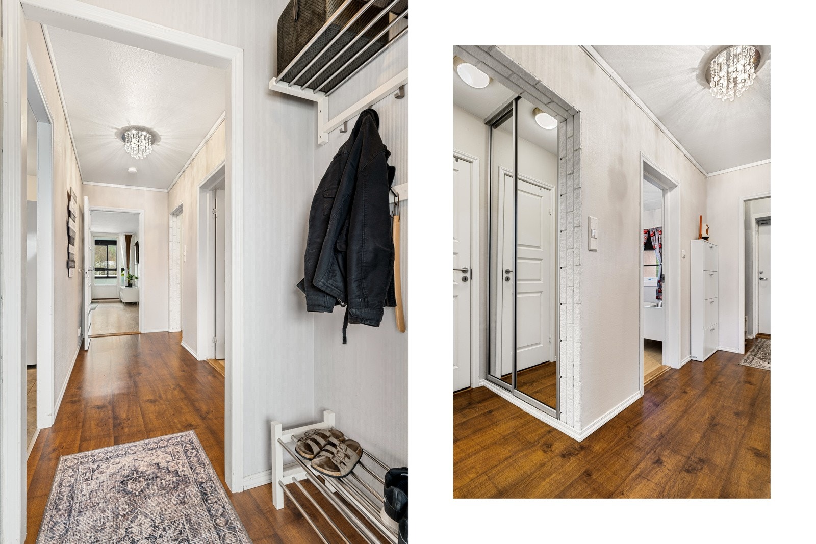 Romslig gang/entrè med plass til oppbevaring av yttertøy og sko. Galleribilde