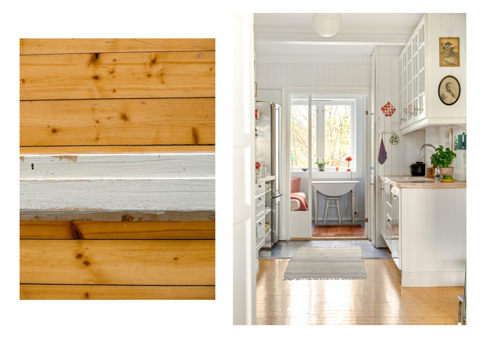 Det perfekte er i det uperfekte synes vi. Som her. Gulvene kan så klart slipes for en litt hvitere profil. Galleribilde