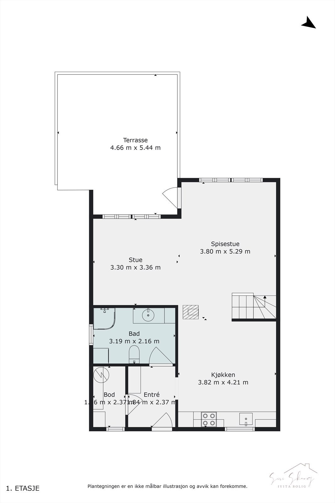Plantegning i 2D av 1.etg. Galleribilde