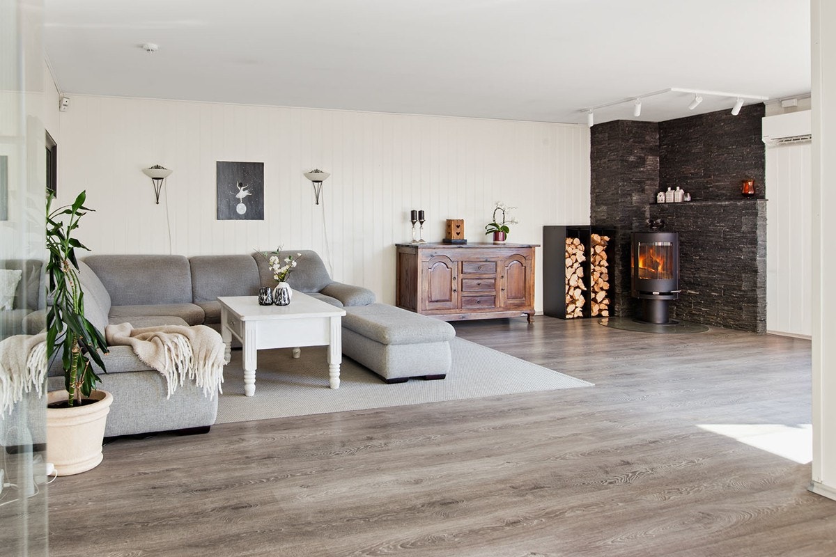 Det er både plass for spisestue og dagligstue. Galleribilde