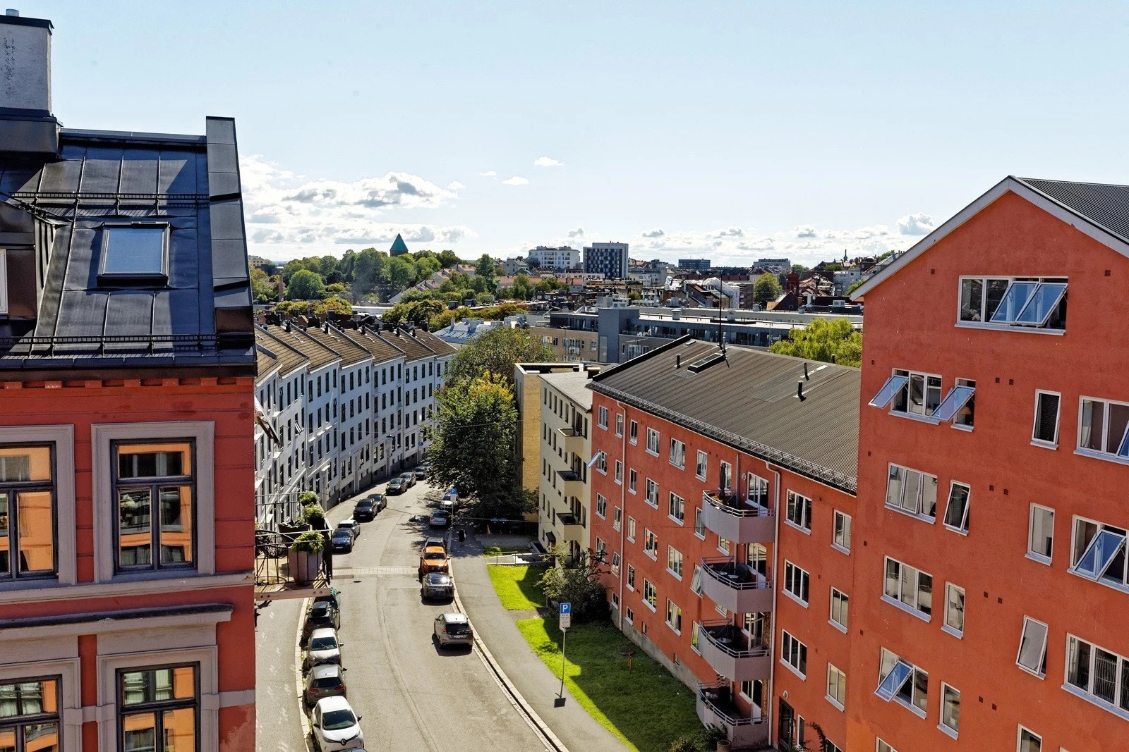 Flott utsikt fra takterrassen. Galleribilde