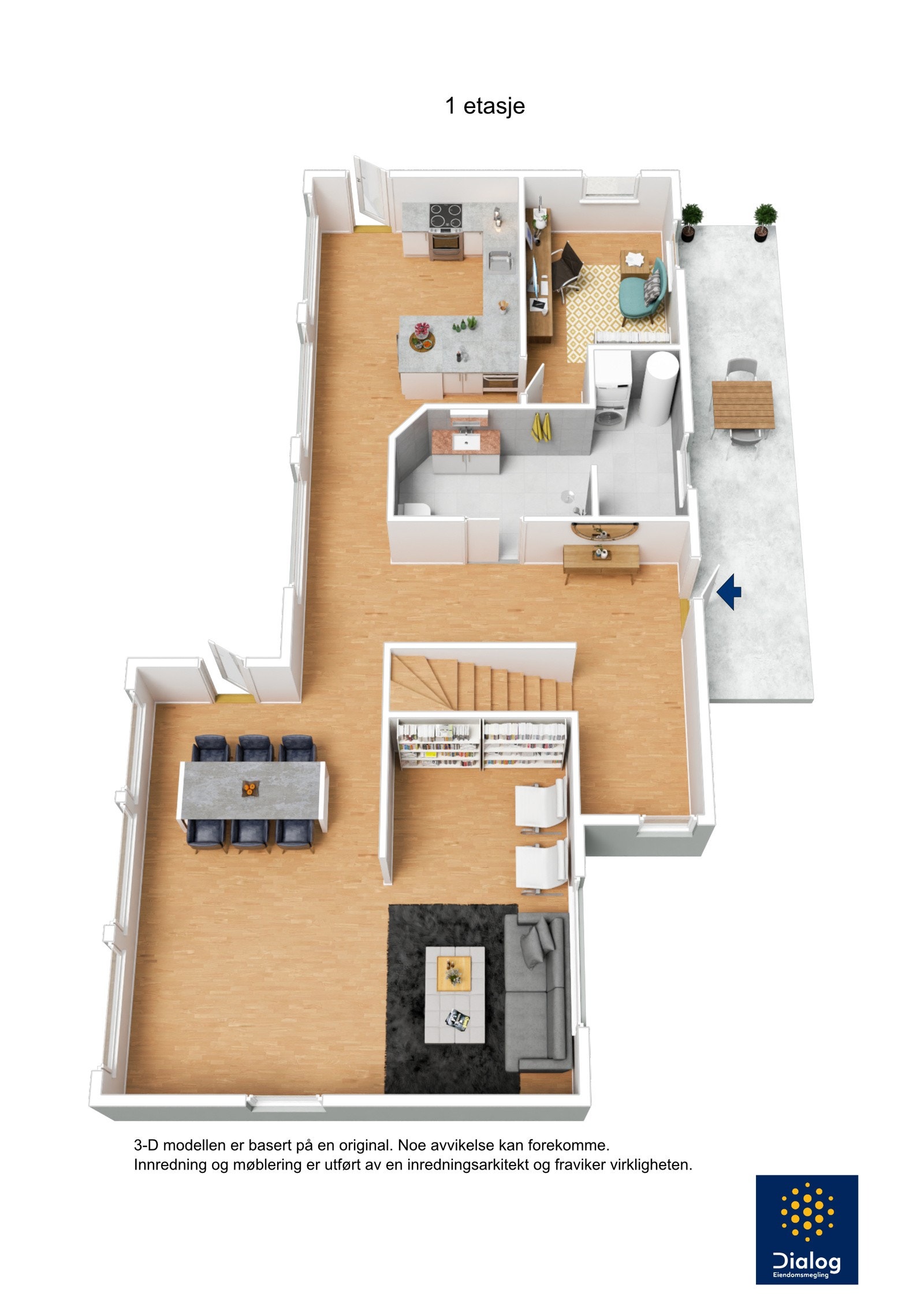 Plantegning 1. etasje Galleribilde