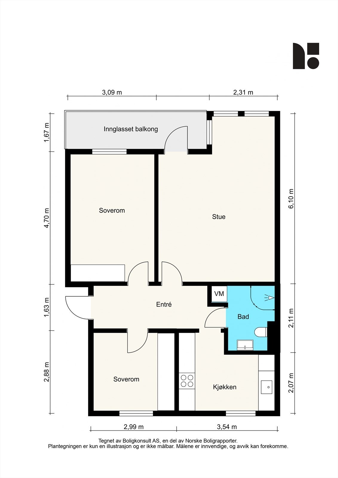 La oss se nærmere på boligens planskisse før du blar videre. Galleribilde