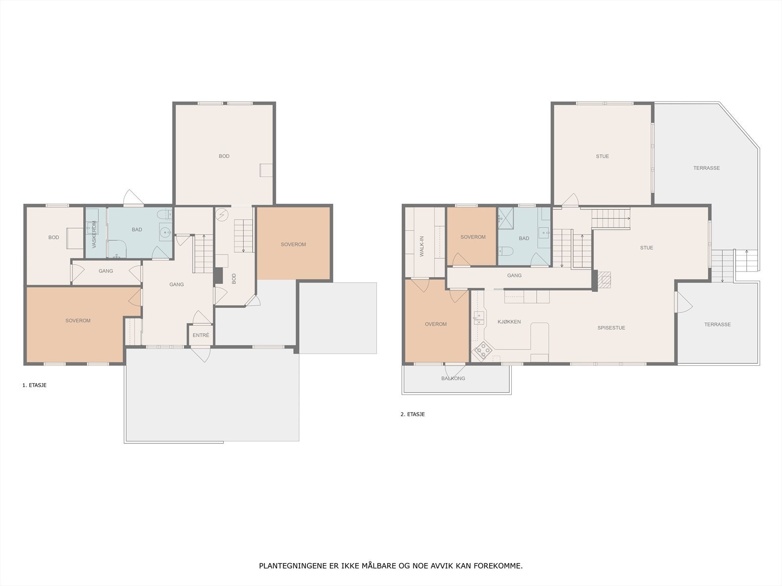 Plantegning begge etasjer. Galleribilde