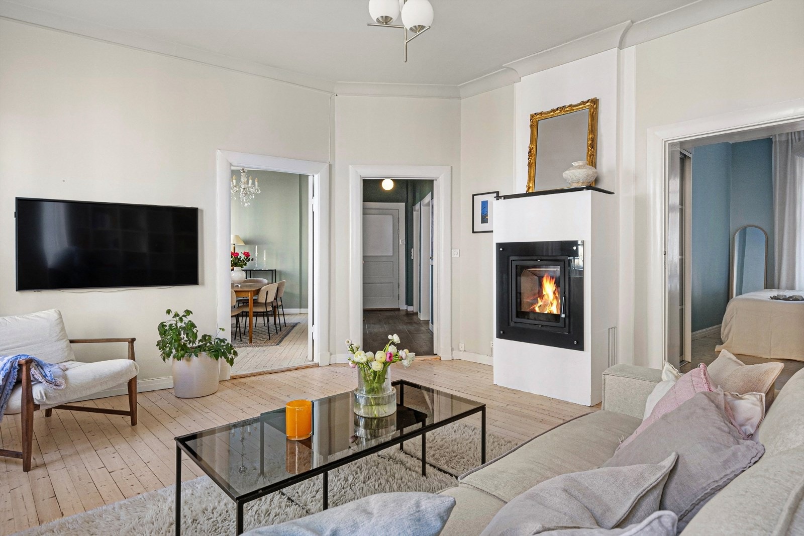 Leiligheten har en svært god planløsning hvor det har vært to soverom tidligere Galleribilde