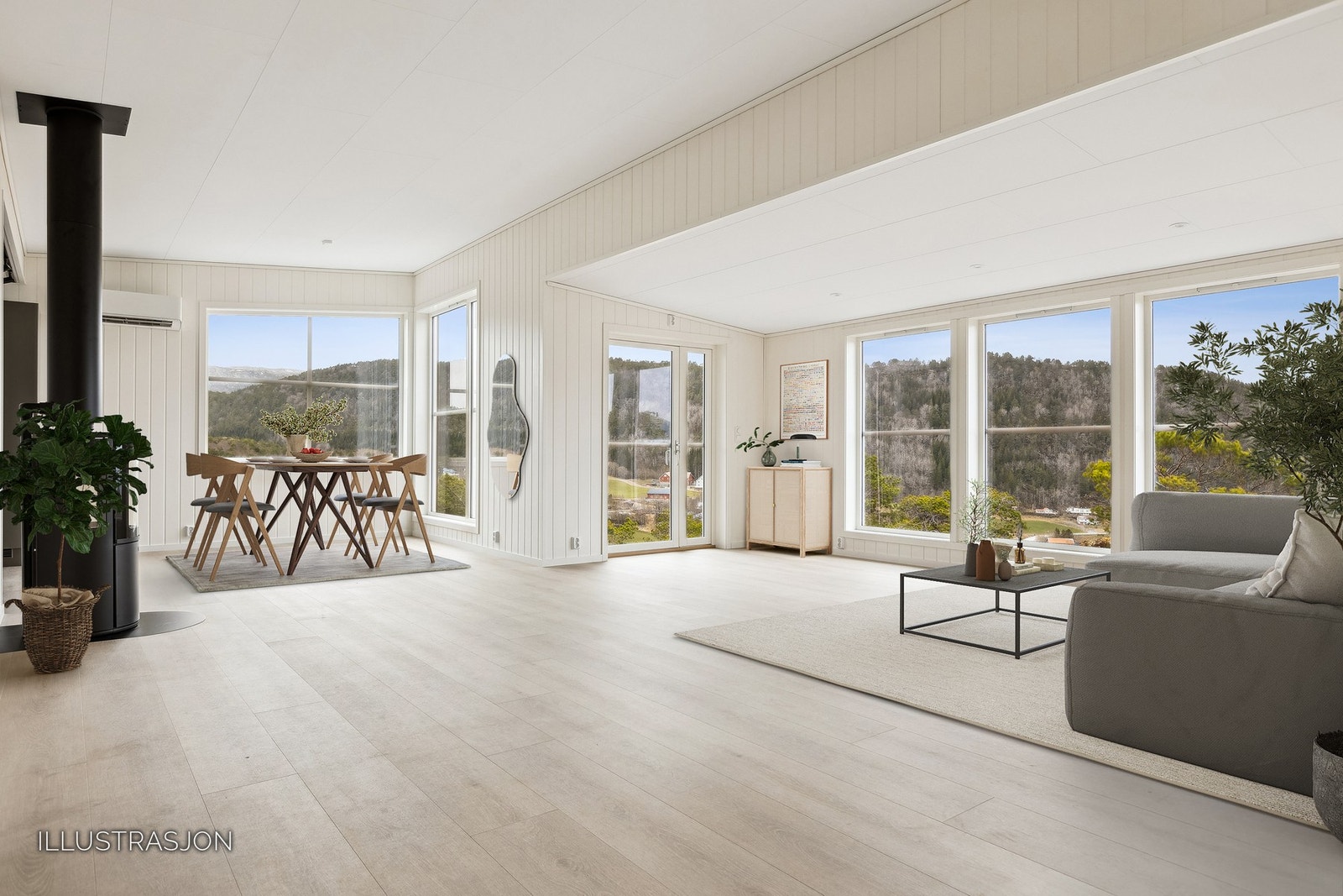 Stuen byr på god møbleringsfrihet. Galleribilde