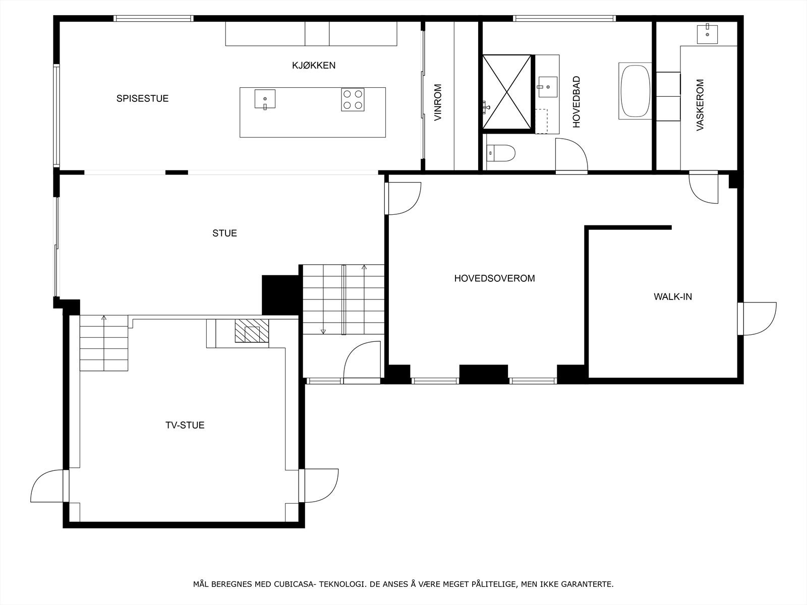 Plantegning hovedetasje. Galleribilde