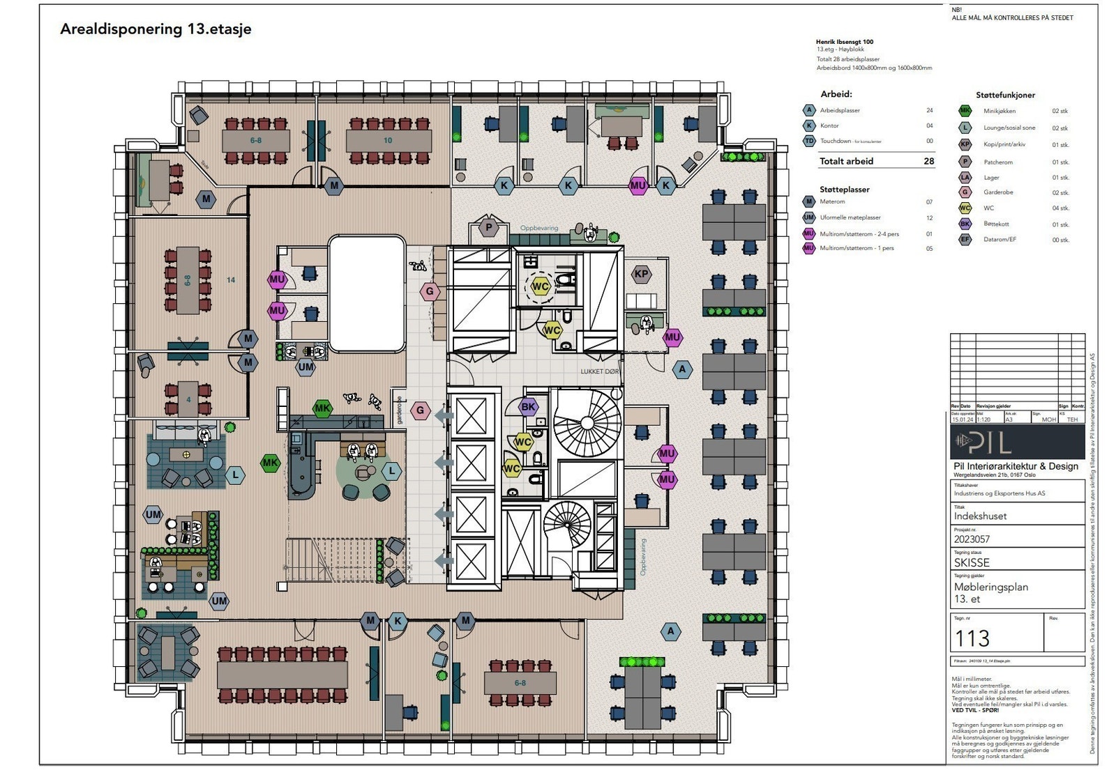 Plantegning 13. etasje Galleribilde