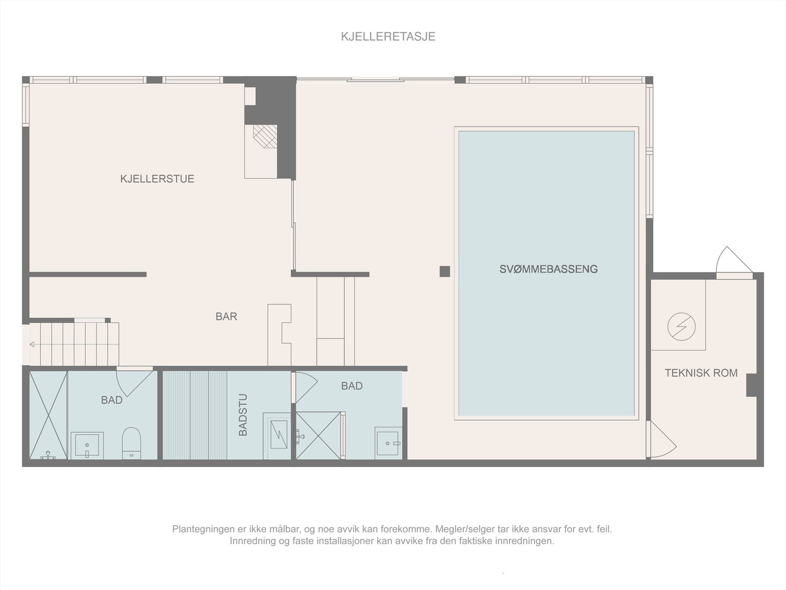 Plantegning Kjelleretasjen. Galleribilde