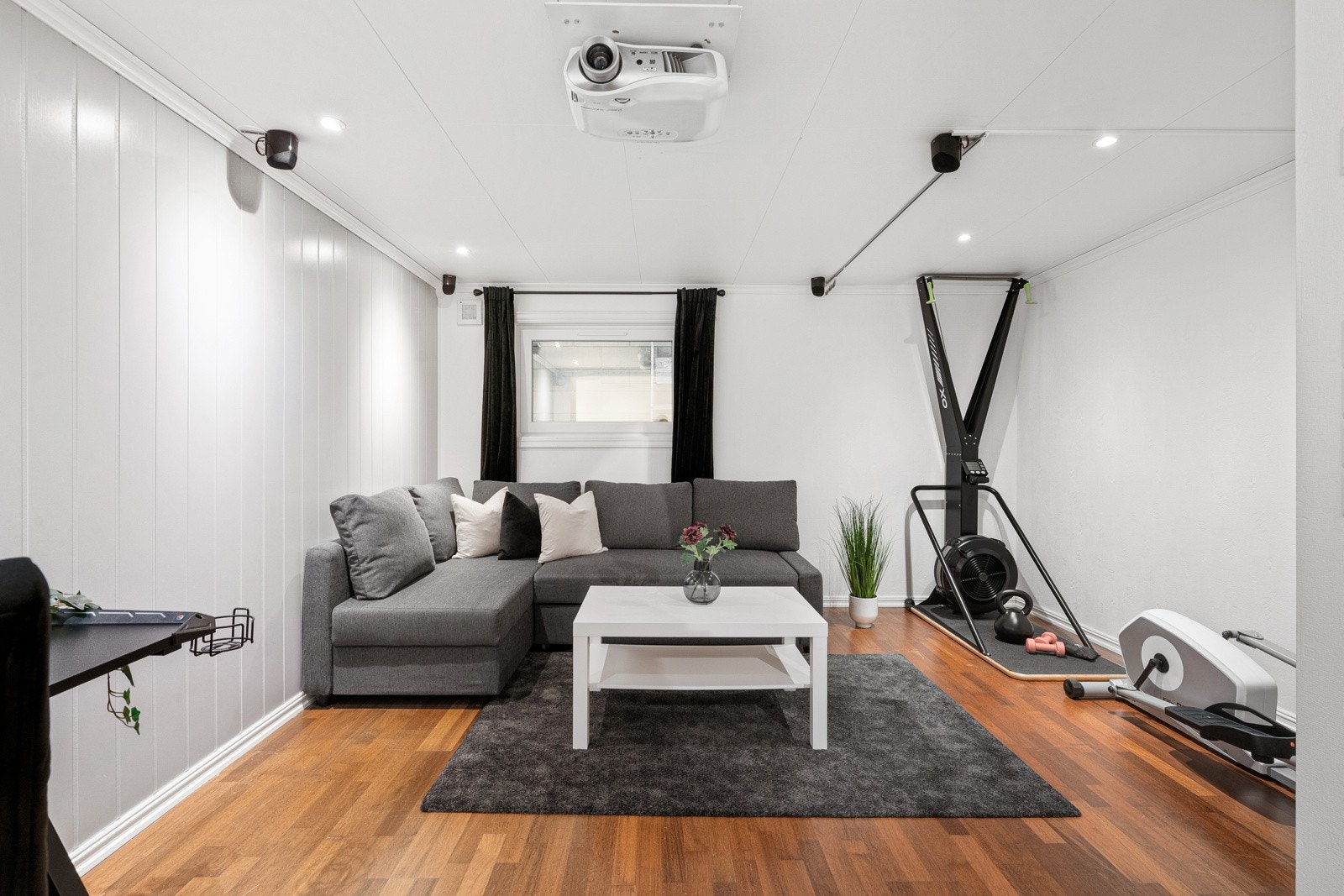 Kjellerstue med kinofølelse, perfekt til gaming, filmkvelder eller ungdomssone. Galleribilde
