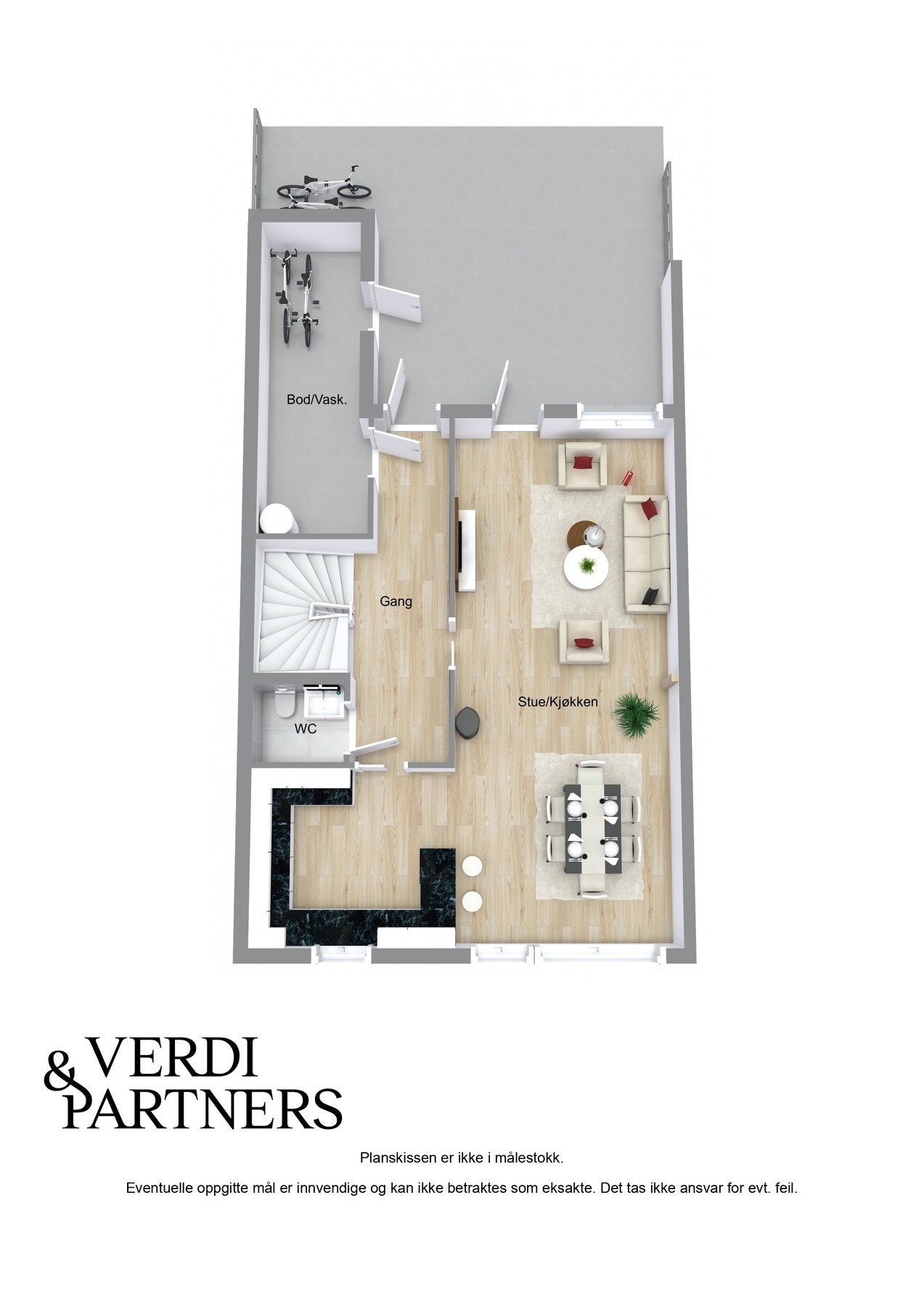 1. etg. Plantegning - Kan avvike fra de faktiske forhold Galleribilde