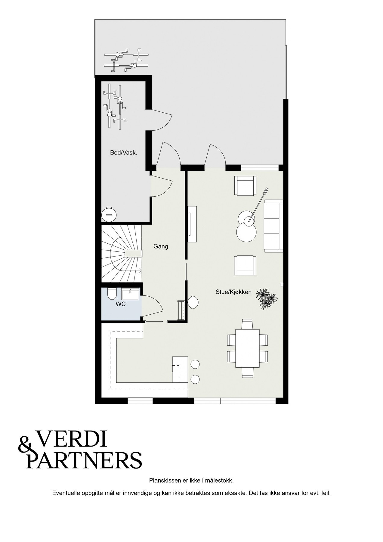 1. etg. Plantegning - Kan avvike fra de faktiske forhold Galleribilde