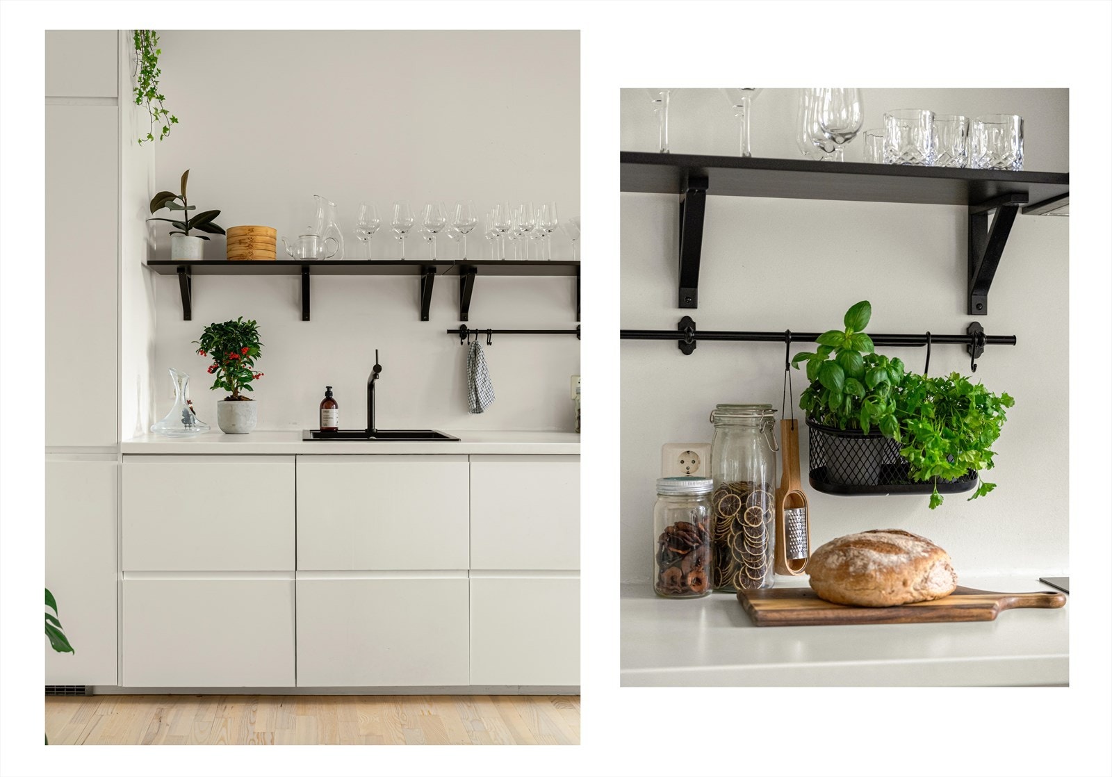 Innredningen har laminert benkeplate med nedfelt vask og platetopp. Galleribilde